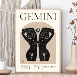 Gemini Feminine Zodiac Poster
