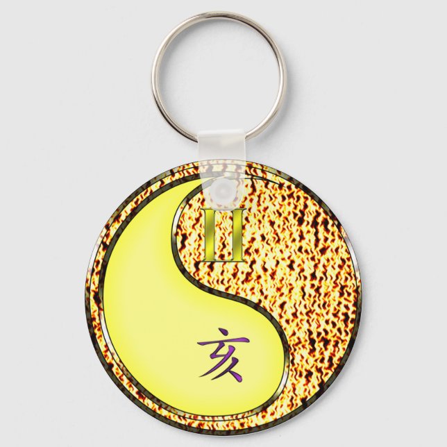 Gemini & Fire Boar Key Ring (Front)