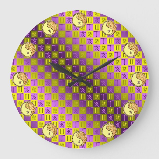 Gemini & Fire Boar Large Clock (Front)