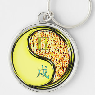 Gemini & Fire Dog Key Ring