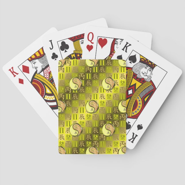 Gemini & Fire Dragon Playing Cards (Back)