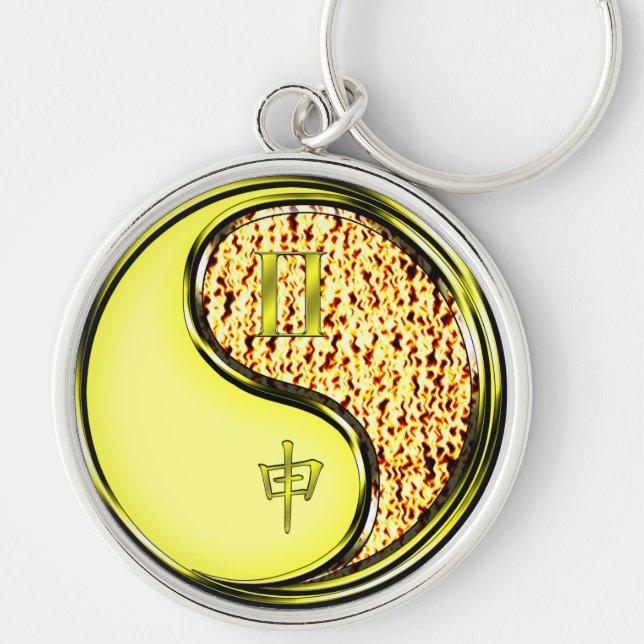 Gemini & Fire Monkey Key Ring (Front)