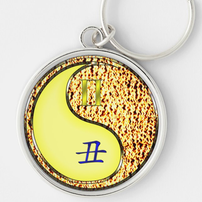 Gemini & Fire Ox Key Ring (Front)