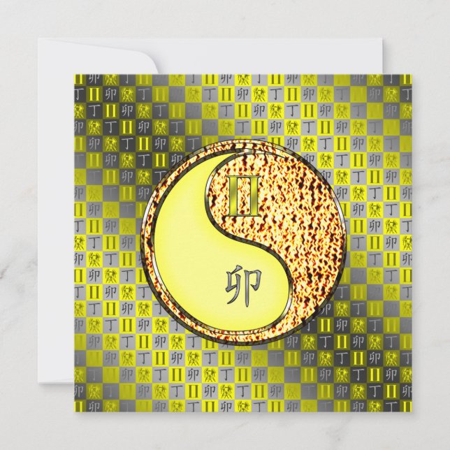 Gemini & Fire Rabbit Card (Front)