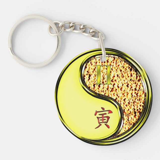 Gemini & Fire Tiger Key Ring (Front)