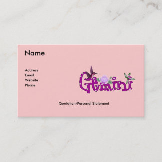 Gemini Flowers Business Card
