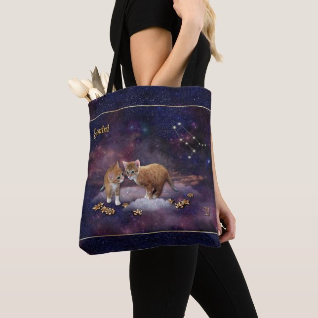 Gemini for Cat Lovers Tote Bag (Close Up)