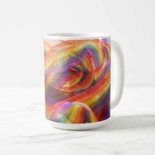 Gemini generated cascading sheer rainbow ribbon coffee mug