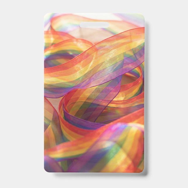 Gemini generated cascading sheer rainbow ribbon  ID badge (Front)