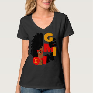 Gemini Girl Africa Girl Zodiac Signs Birthday T-Shirt