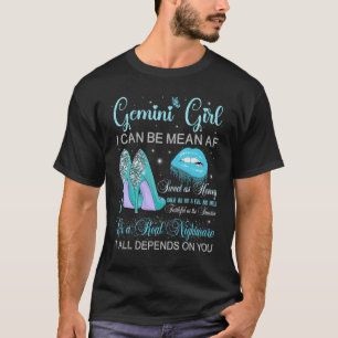 Gemini Girl Birthday High Heels Dripping Lips Butt T-Shirt