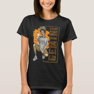 Gemini Girl Messy Bun Leopard For Women Queen T-Shirt