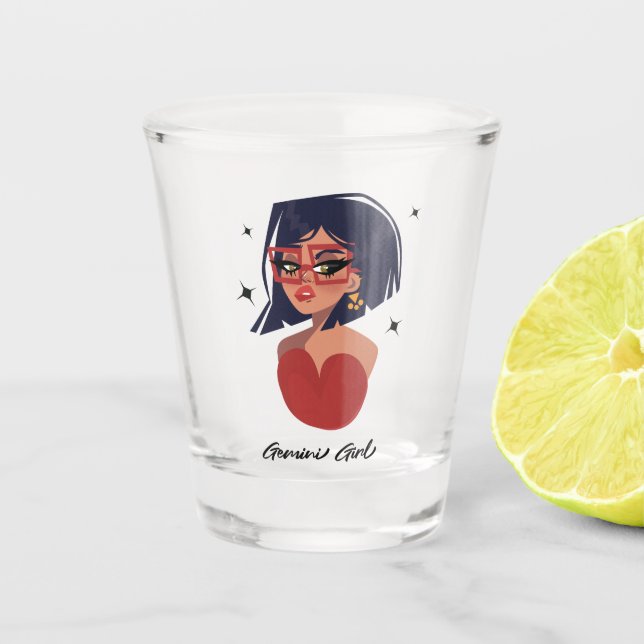 Gemini Girl Shot Glass (Front)