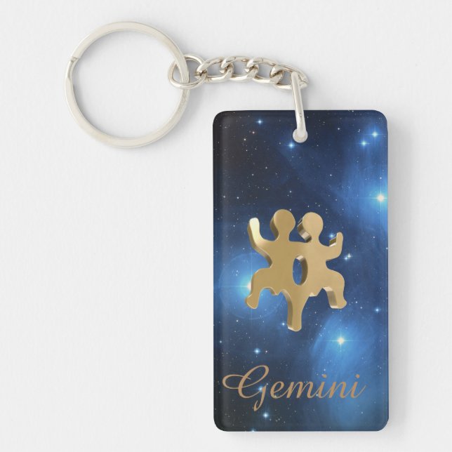 Gemini golden sign key ring (Front)