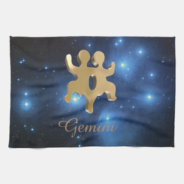 Gemini golden sign tea towel (Horizontal)