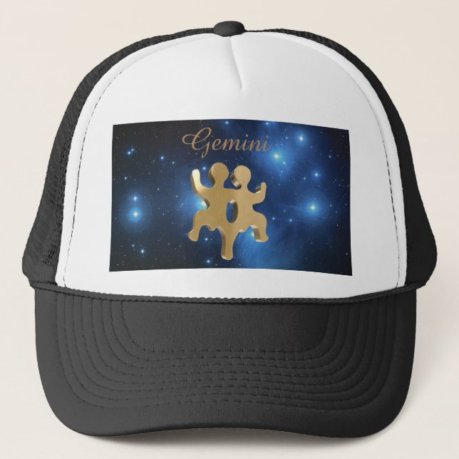 Gemini golden sign trucker hat (Front)