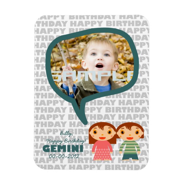 Gemini Happy Birthday Keepsake for kids Magnet (Vertical)