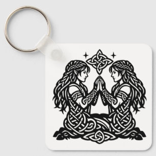 Gemini — Haunted Ink Zodiac Twins Key Ring