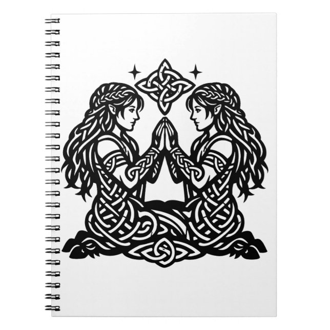 Gemini — Haunted Ink Zodiac Twins Notebook (Front)