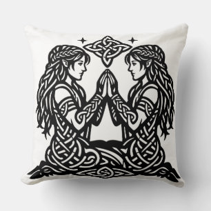 Gemini — Haunted Ink Zodiac Twins T‑Shirt Cushion