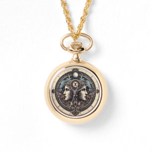 Gemini Horoscope Necklace Watch