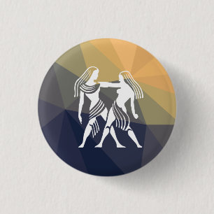 Gemini horoscope twins round button