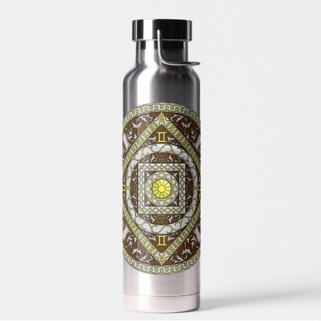 Gemini Mandala Water Bottle (Left)