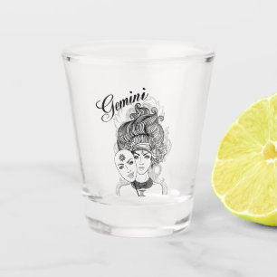 Gemini Masked Lady Zodiac Glass
