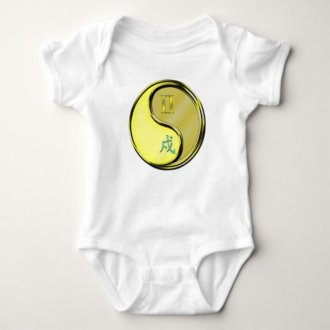 Gemini & Metal Dog Baby Bodysuit (Front)