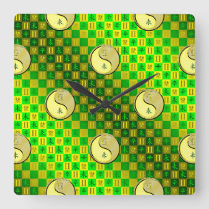 Gemini & Metal Goat Square Wall Clock