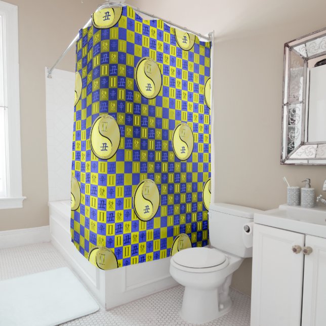 Gemini & Metal Ox Shower Curtain (In Situ)