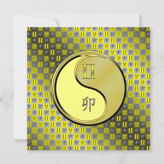 Gemini & Metal Rabbit Card (Front)