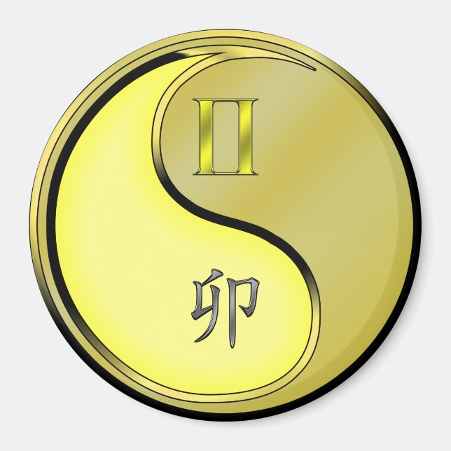 Gemini & Metal Rabbit Magnet (Front)