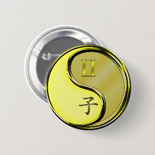 Gemini & Metal Rat 6 Cm Round Badge