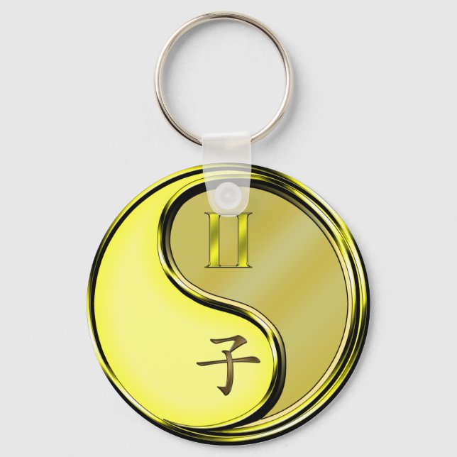 Gemini & Metal Rat Key Ring (Front)