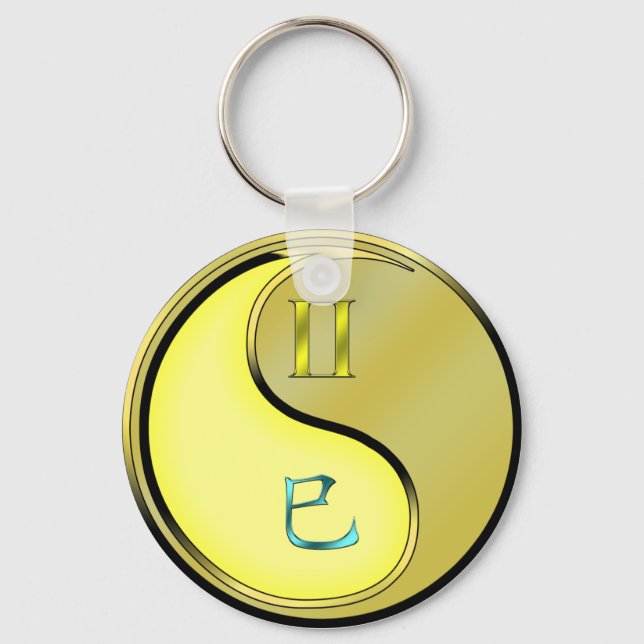 Gemini & Metal Snake Key Ring (Front)