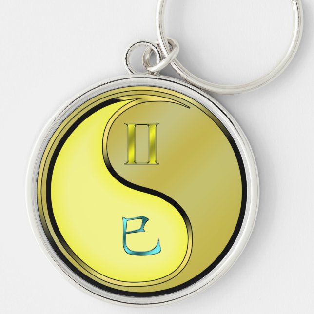 Gemini & Metal Snake Key Ring (Front)