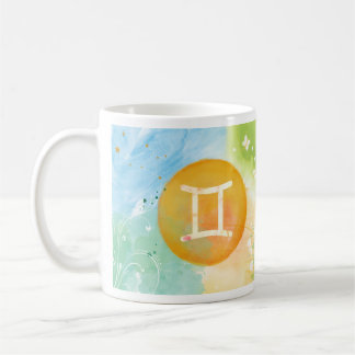 Gemini Pastel Watercolour Astrology Zodiac Sign Coffee Mug