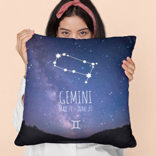 Gemini   Personalised Zodiac Constellation Cushion