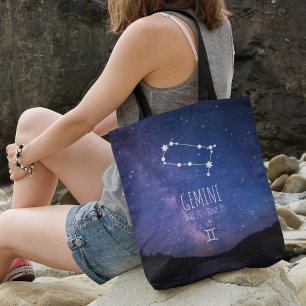 Gemini   Personalised Zodiac Constellation Tote Bag