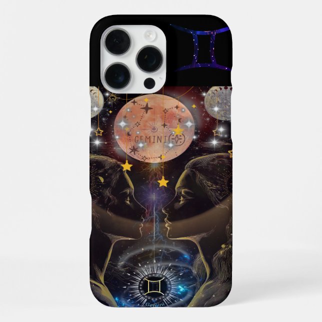 Gemini Phone Case, black iPhone Case (Back)