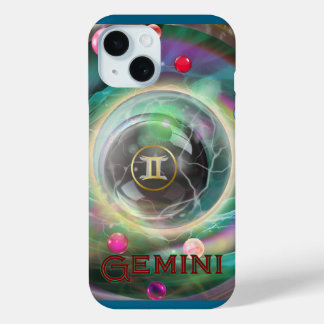 Gemini Phone Case, teal iPhone 15 Case