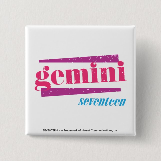 Gemini Pink 15 Cm Square Badge (Front)