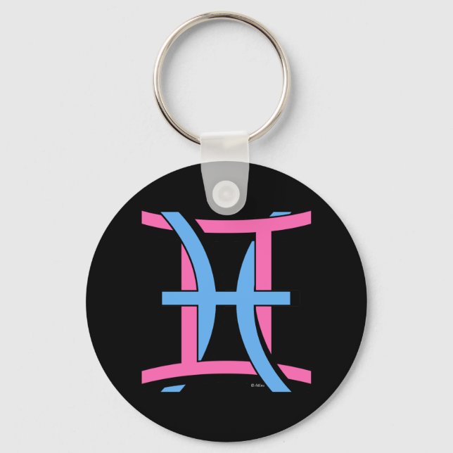 Gemini & Pisces PkBl Key Ring (Front)