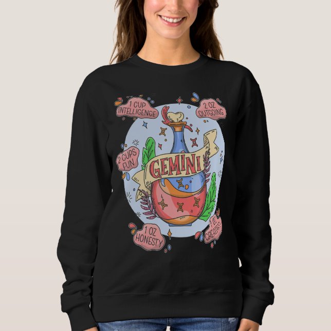 Gemini Potion With Ingredients  Magical Astrology Sweatshirt (Front)
