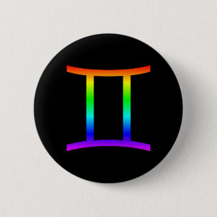 Gemini Rainbow 6 Cm Round Badge
