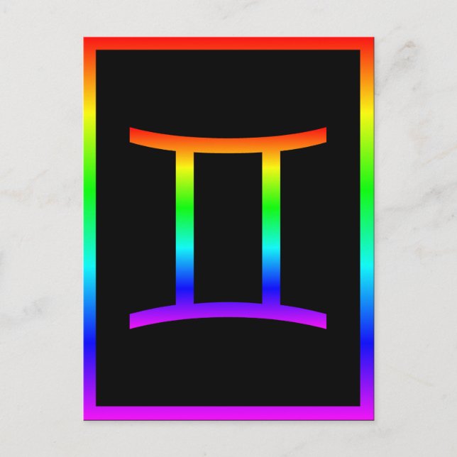 Gemini Rainbow Postcard (Front)