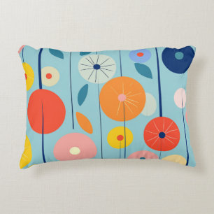Gemini said Retro Atomic Garden Circle Pillow