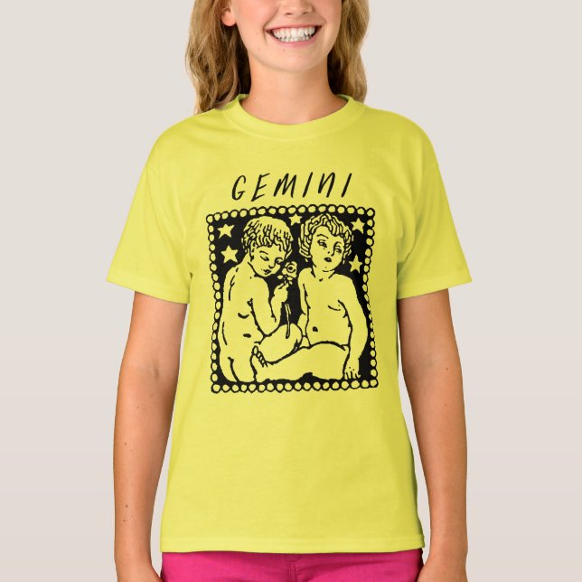 Gemini Season Zodiac Sign Horoscope Logo T-Shirt (Front)