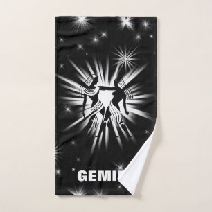 Gemini sign hand towel